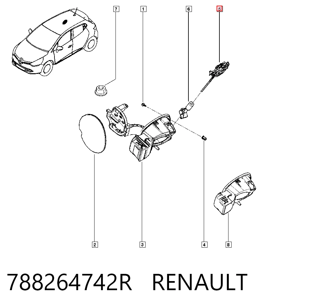 788264742R Renault (RVI) Silniczek otwierania klapki wlewu paliwa