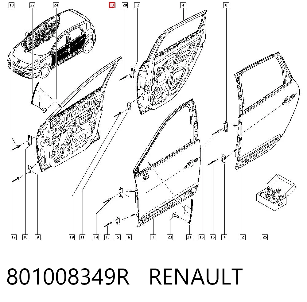 Drzwi przednie prawe do Renault Scenic GRAND III JZ0, JZ1