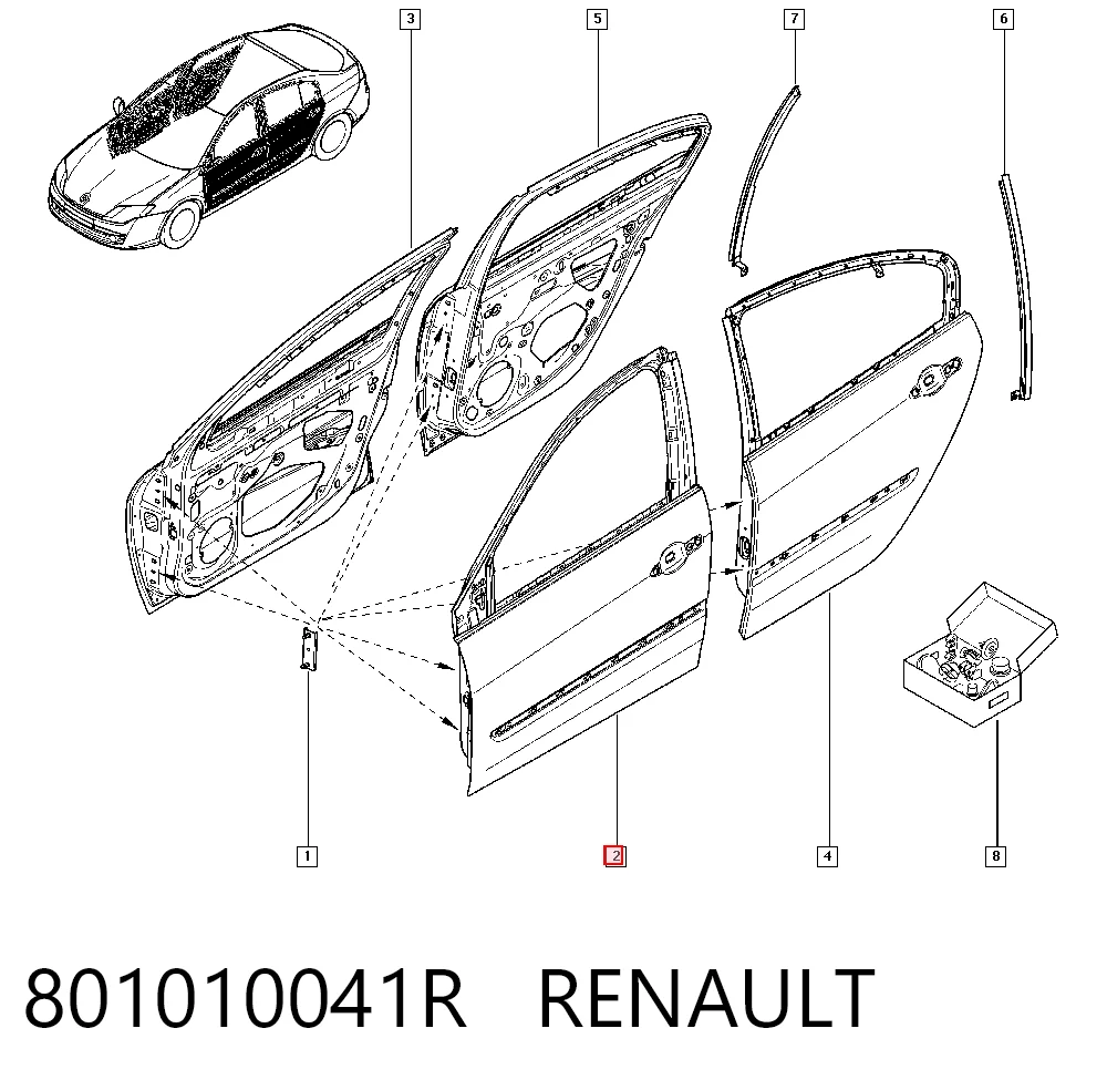 Drzwi przednie lewe do Renault Laguna III BT0, BT1