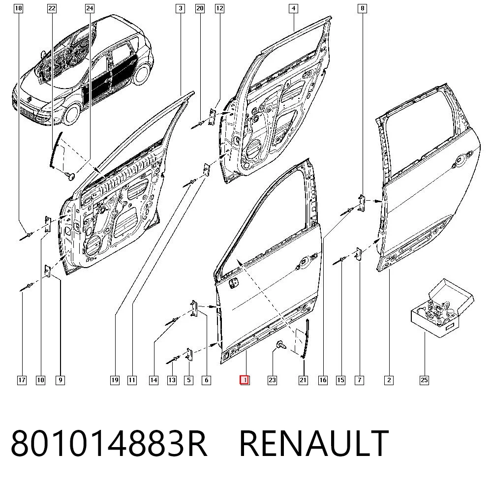 Do koszyka Drzwi przednie lewe Renault Scenic GRAND III JZ0, JZ1
