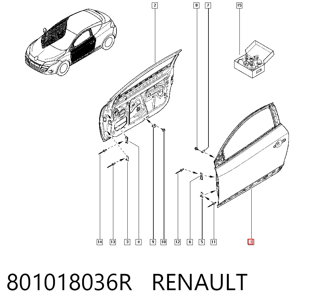 Drzwi przednie lewe do Renault Megane III DZ0, DZ1