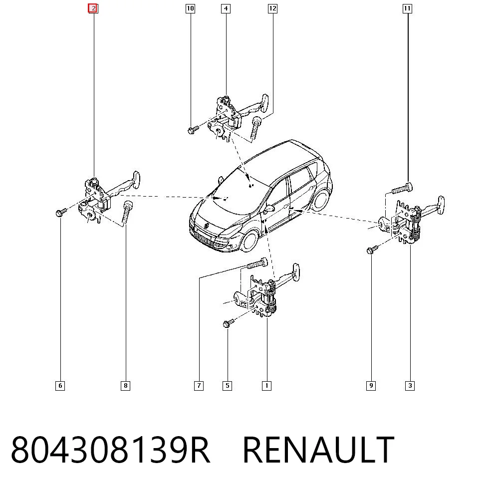 804308139R Renault (RVI) Ogranicznik drzwi przedni