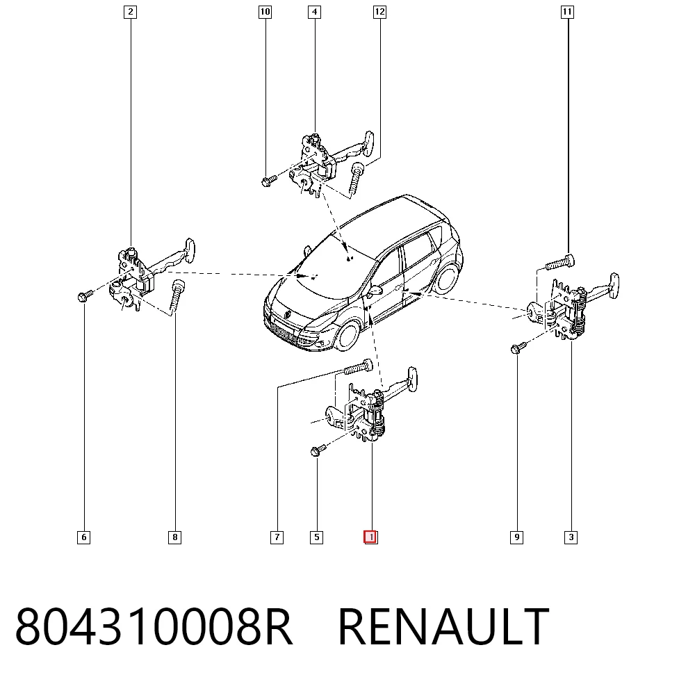 804310008R Renault (RVI) Ogranicznik drzwi przedni