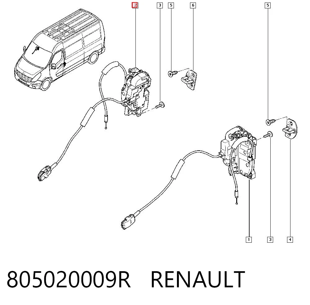 Do koszyka Zamek drzwi przednich prawych Renault Master III FV