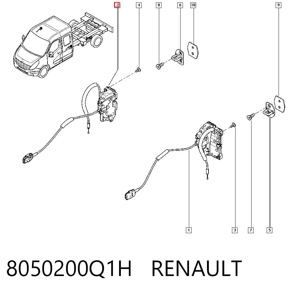  Zamek drzwi przednich prawych Renault Master 3