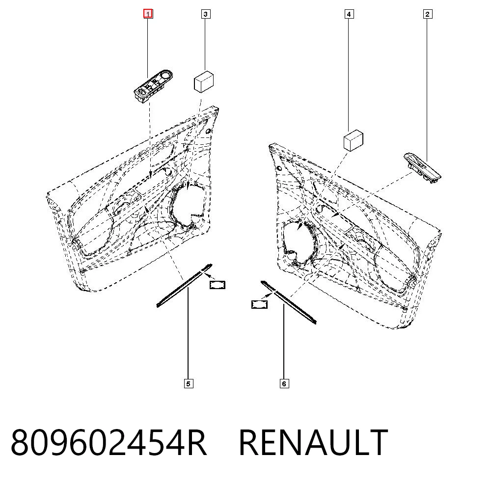 809602454R Renault (RVI) Włącznik przyciskowy podnośnika szyby przedni prawy