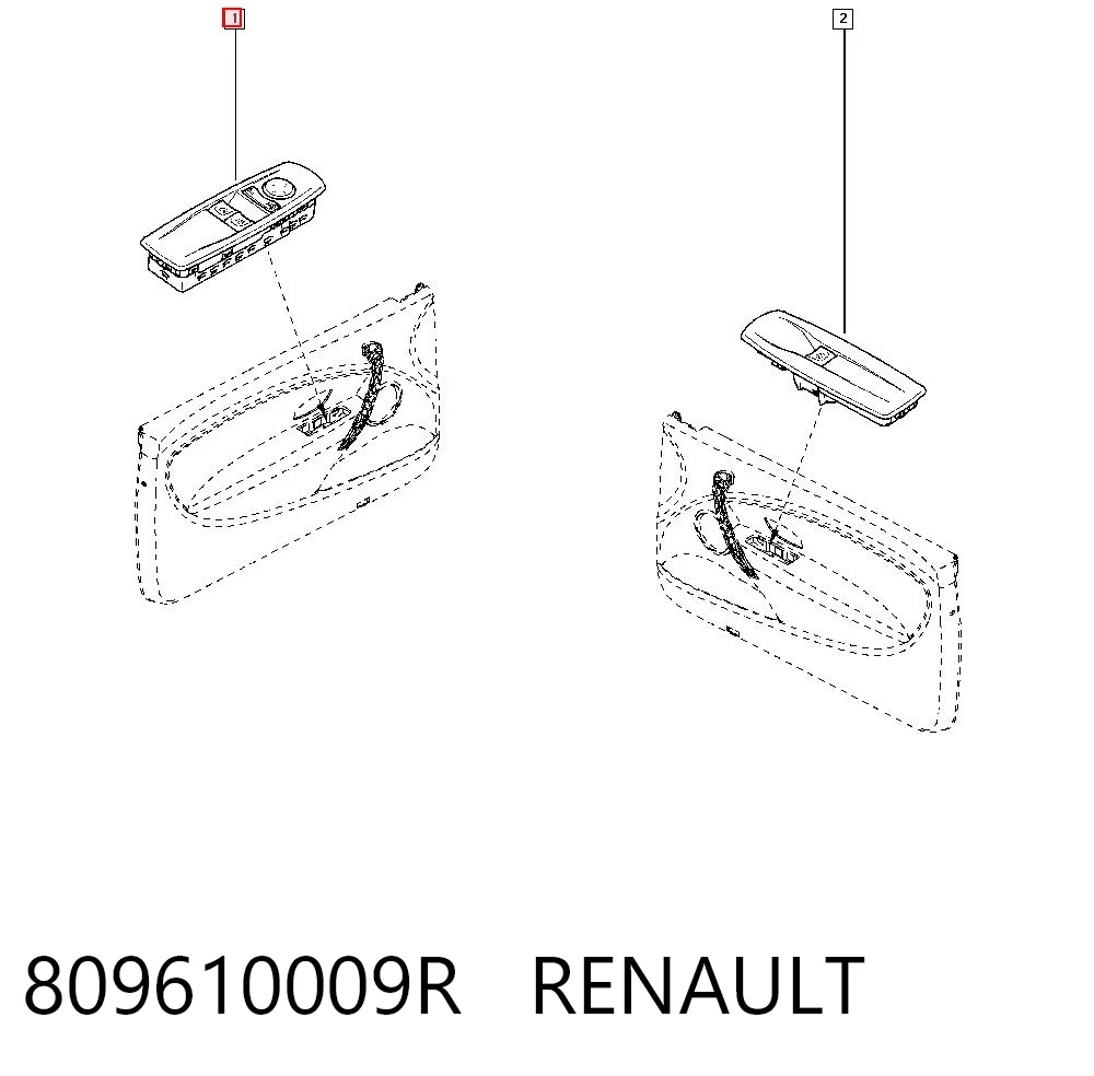 809610009R Renault (RVI) Panel przyciskowy sterowania podnośnikiem szyby przedni lewy