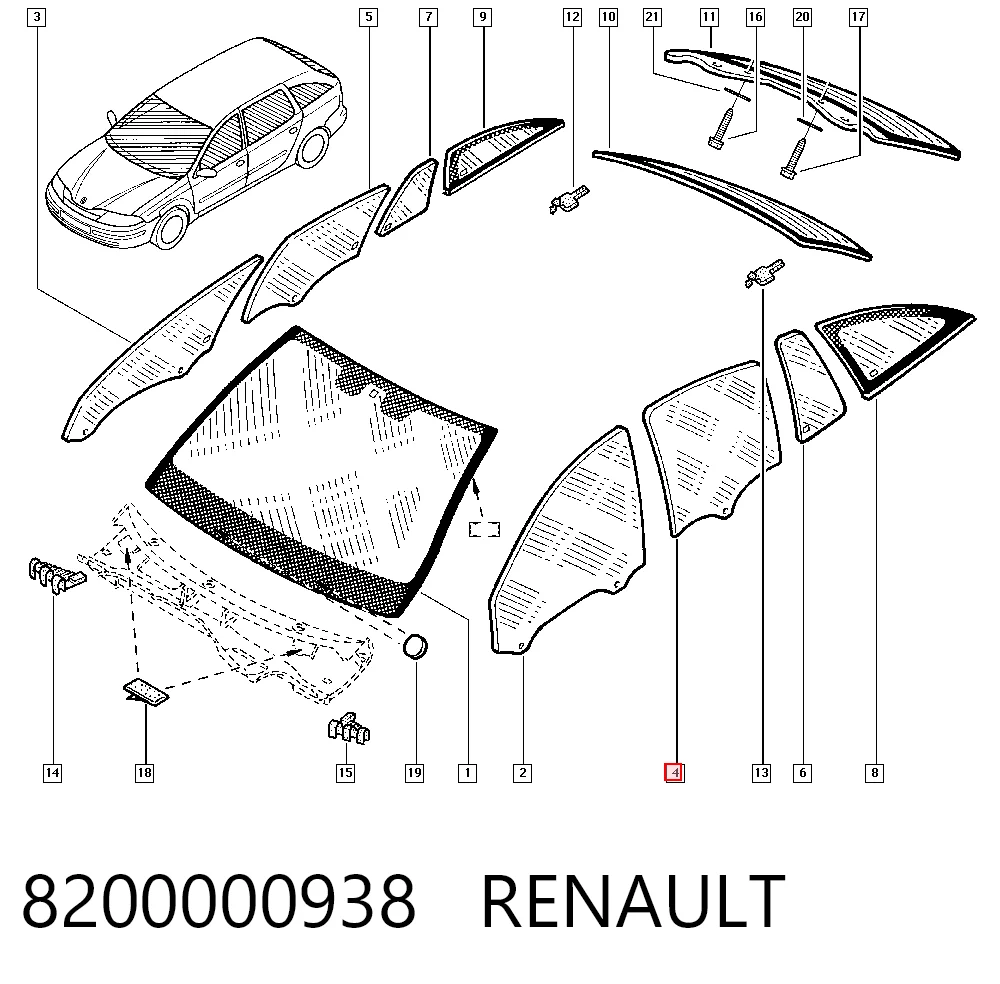 8200000938 Renault (RVI) Mechanizm podnoszenia szyby drzwi przednich prawych