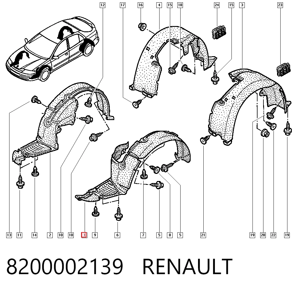Nadkole błotnika przedniego lewe do Renault Laguna II BG0, BG1