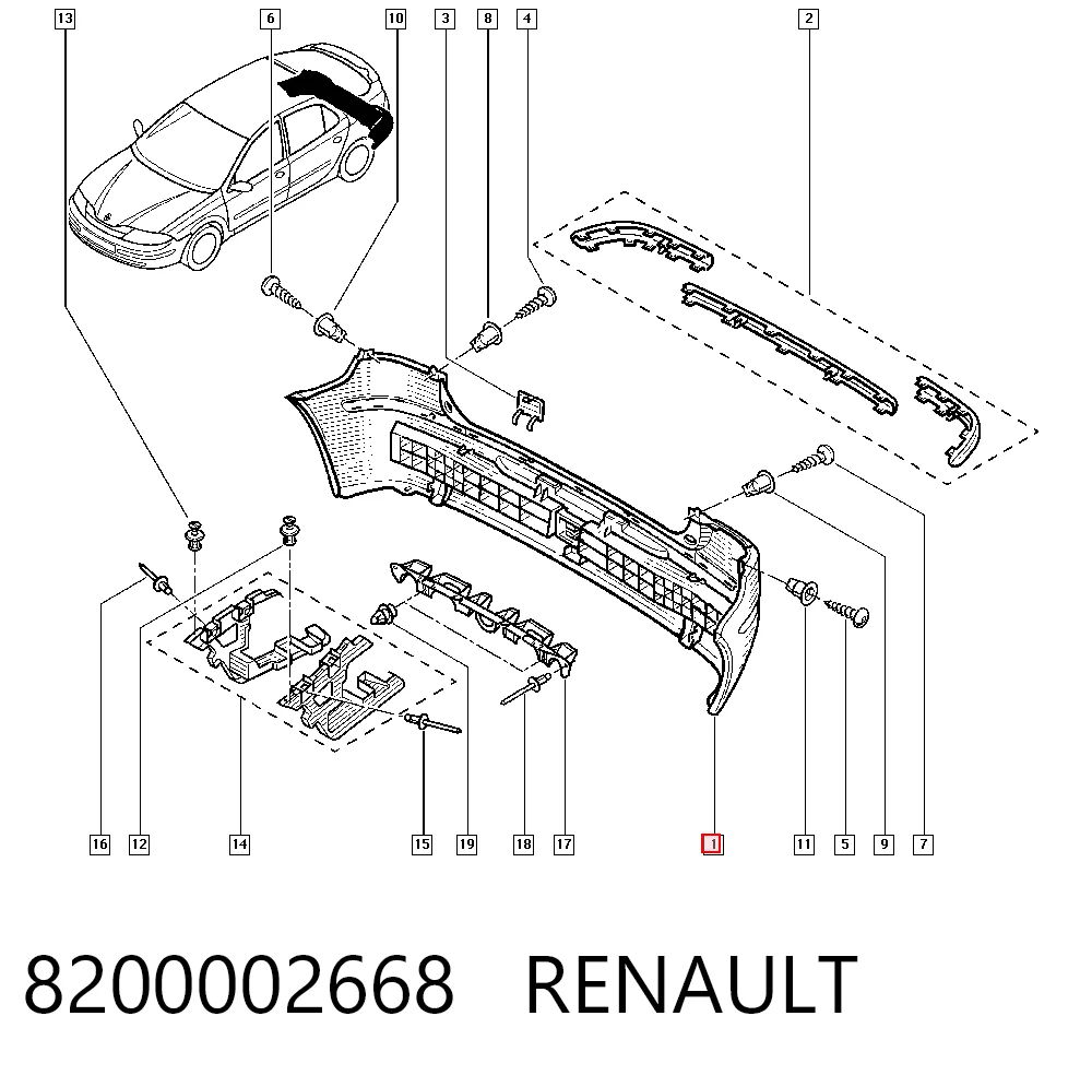 Zderzak tylny do Renault Laguna II BG0, BG1