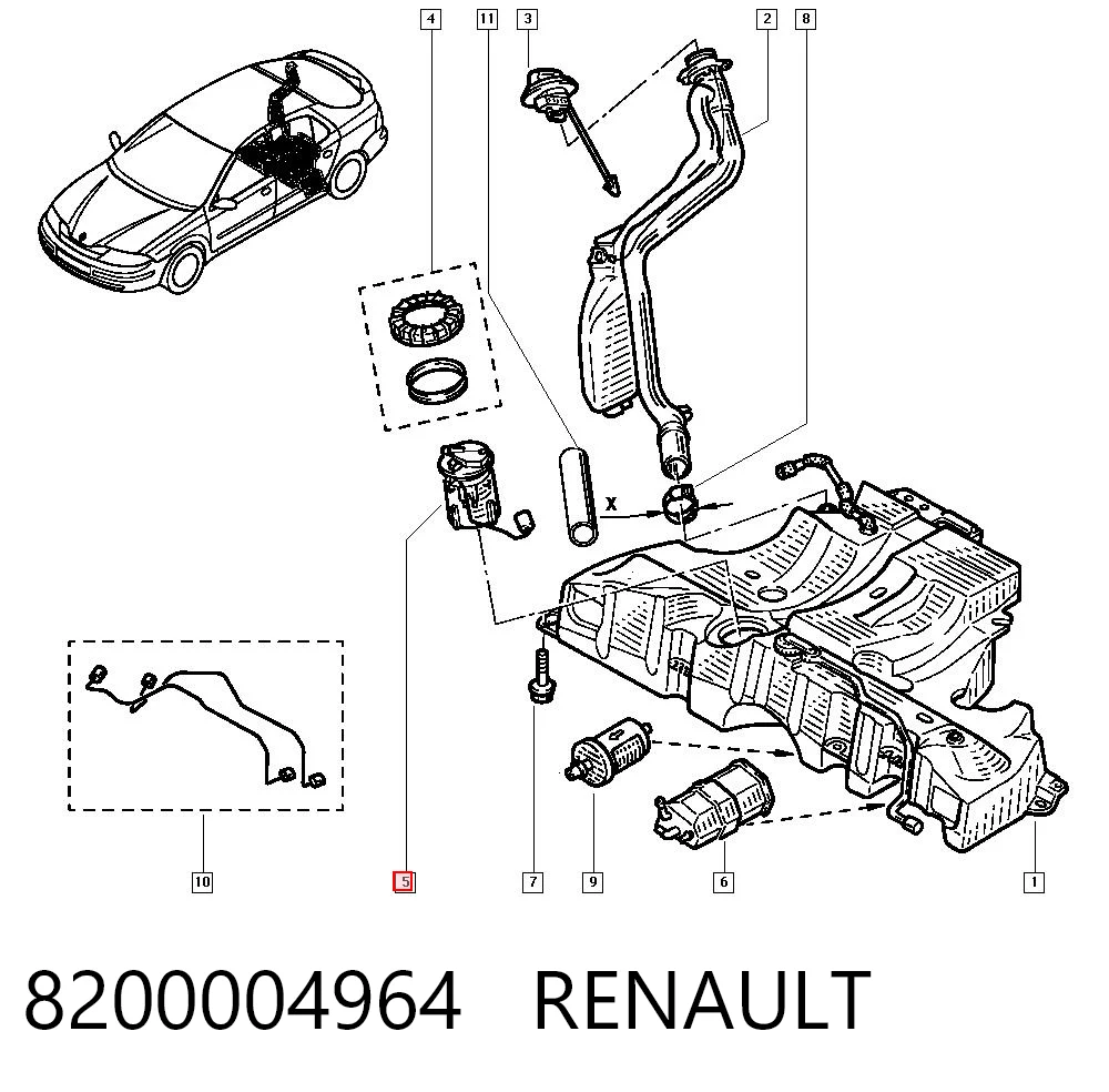 8200004964 Renault (RVI) Moduł pompy paliwowej z czujnikiem poziomu paliwa