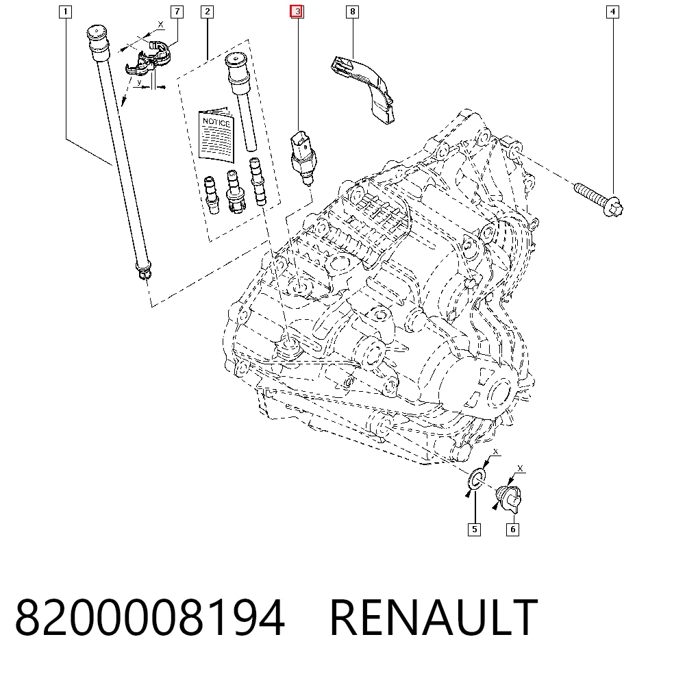8200008194 Renault (RVI) Czujnik włączania światła cofania