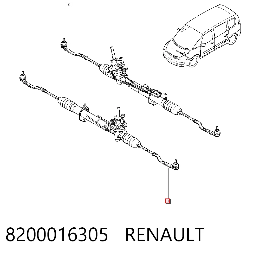 Listwa kierownicza (maglownica) Renault Espace IV minivan (JK0) (2002 - 2015) cena, od 225,51 USD