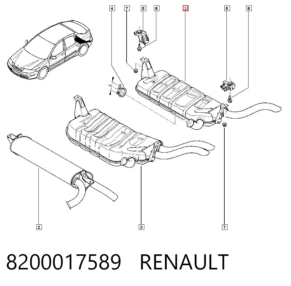  Tłumik, tylna część Renault Laguna 2