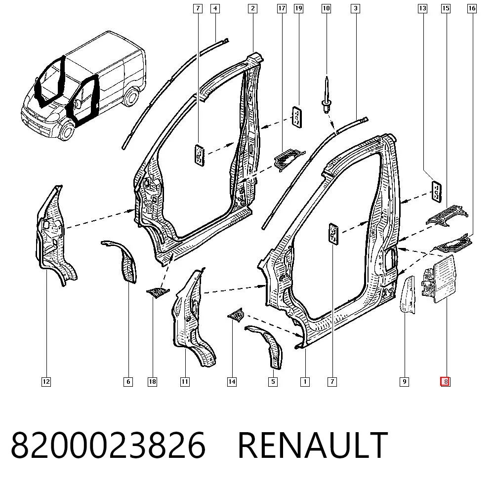 Klapka wlewu paliwa do Nissan Primastar  X83