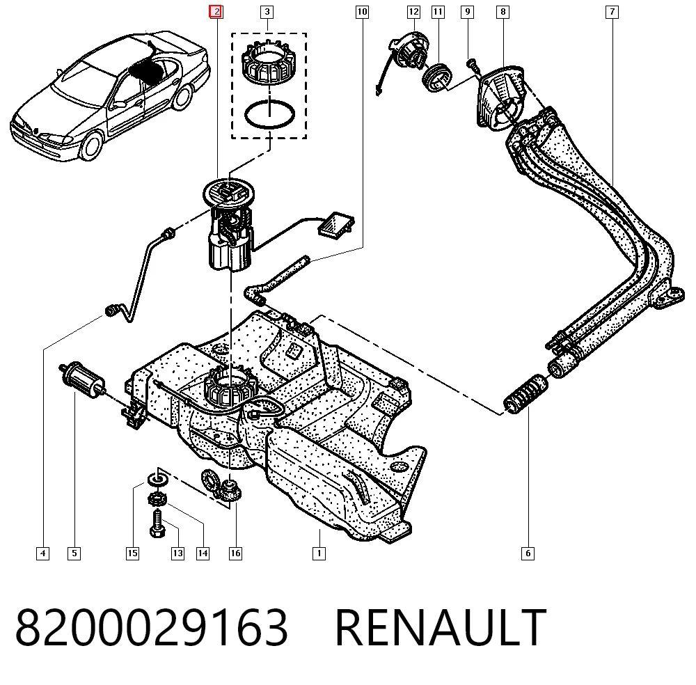 8200029163 Renault (RVI) Moduł pompy paliwowej z czujnikiem poziomu paliwa