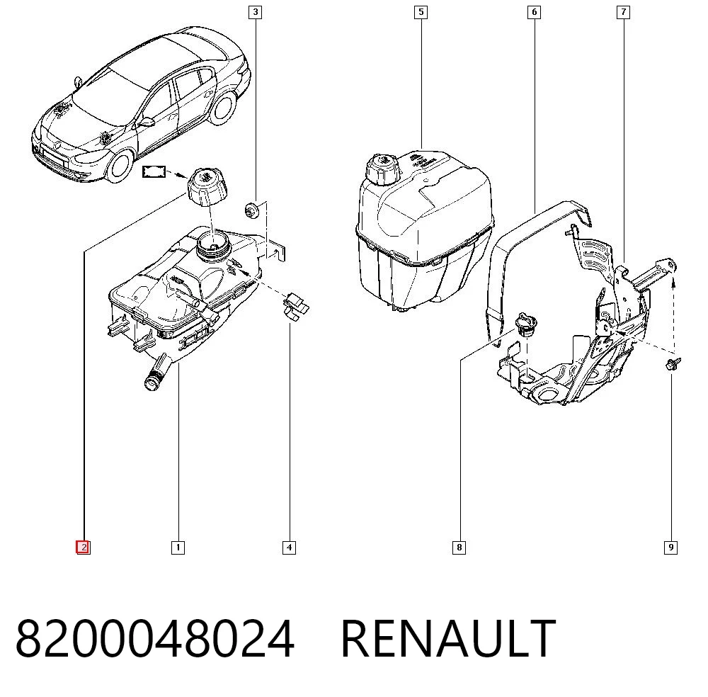 8200048024 Renault (RVI) Pokrywa (korek) zbiornika wyrównawczego