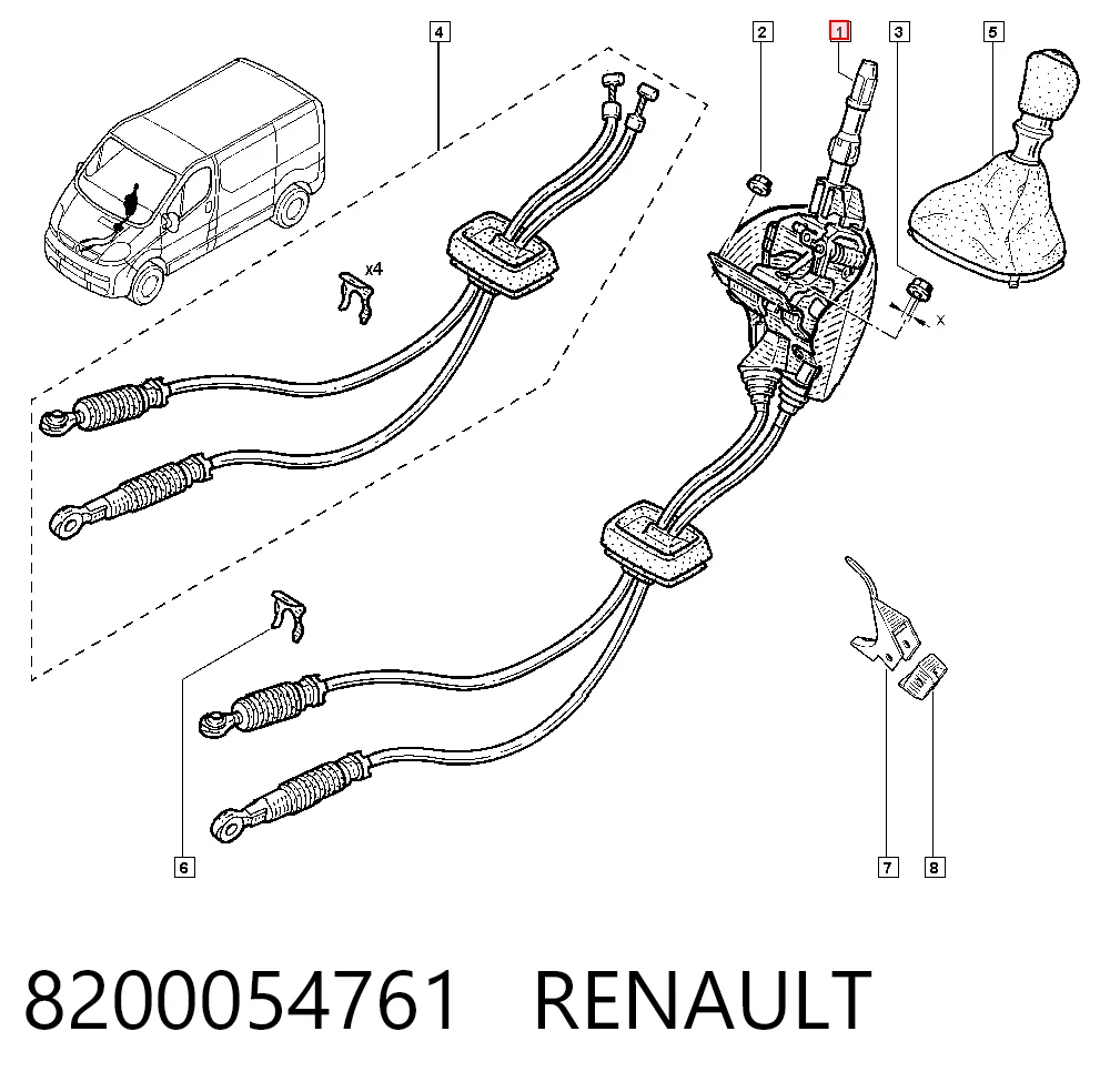 3444500QAH Nissan/Infiniti Linka dźwigni zmiany biegów podwójna