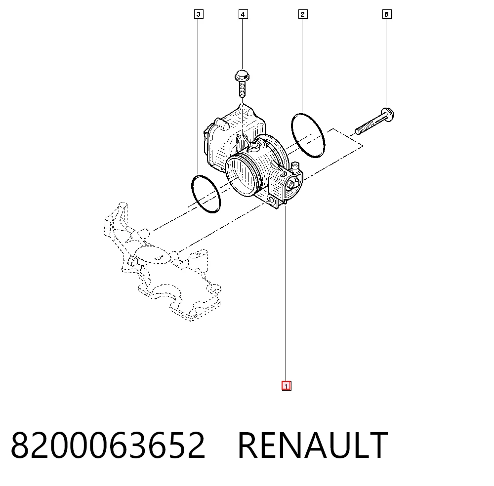 8200063652 Renault (RVI) Przepustnica, komplet