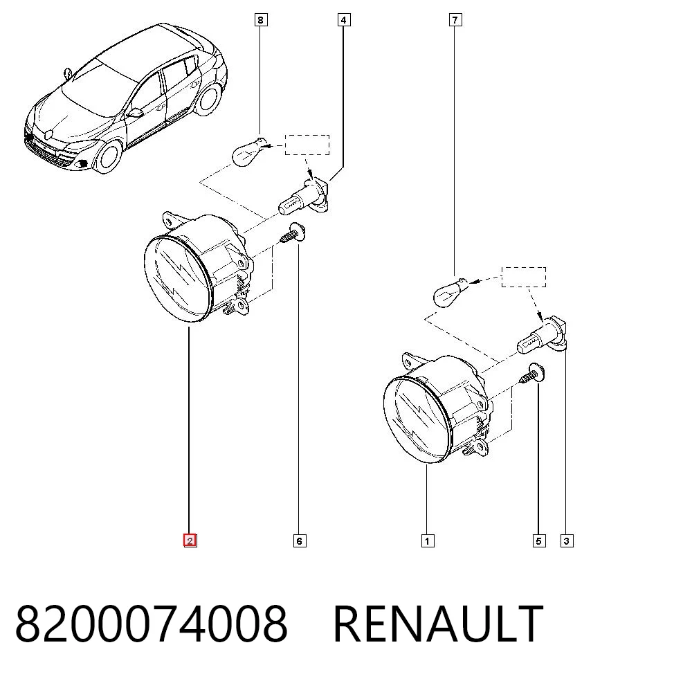  Lampa przeciwmgielna lewa/prawa Dacia Logan 1