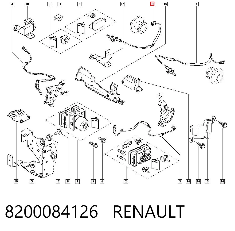8200084126 Renault (RVI) Czujnik ABS tylny