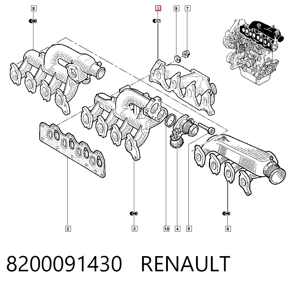 Kolektor wydechowy do Renault Laguna BG0, BG1