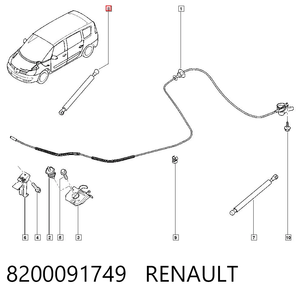 Amortyzator maski Renault Espace IV