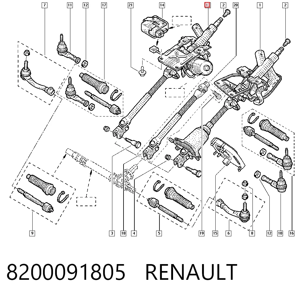 Kolumna (wał) kierownicza (kierownicy) do Renault Clio II BB, CB