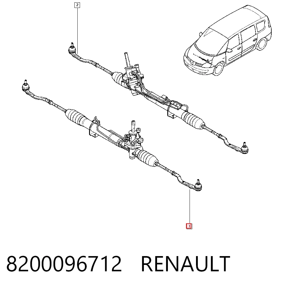 Do koszyka Listwa kierownicza (maglownica) Renault Espace IV JK0