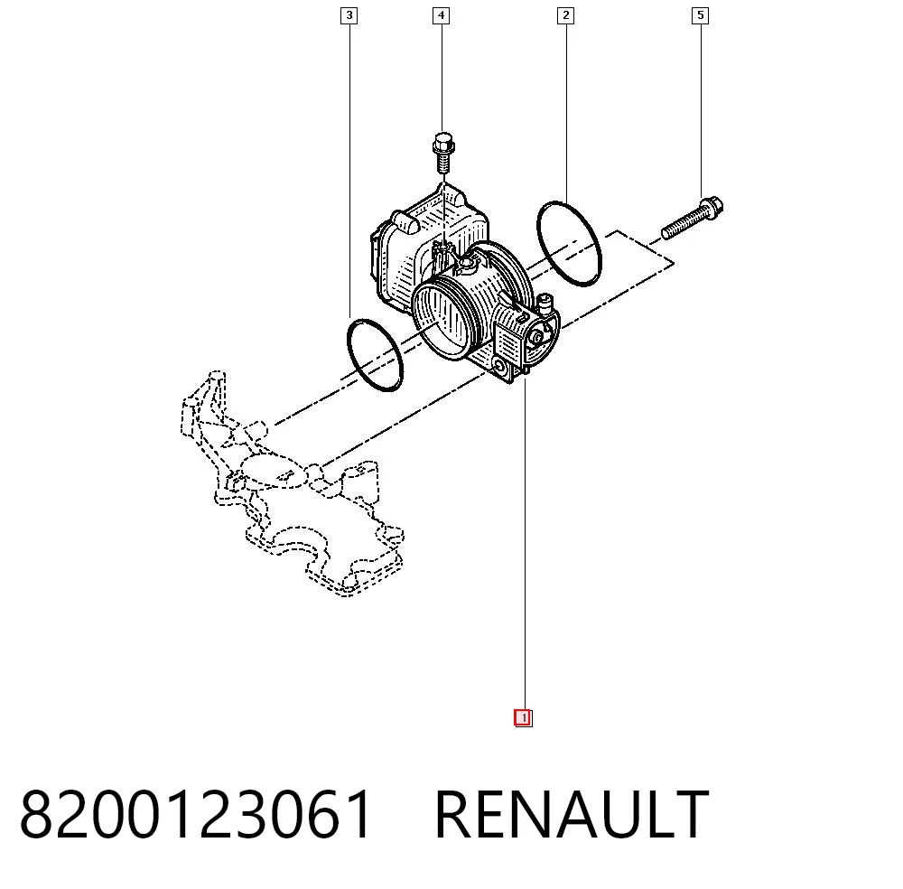 8200123061 Renault (RVI) Przepustnica, komplet