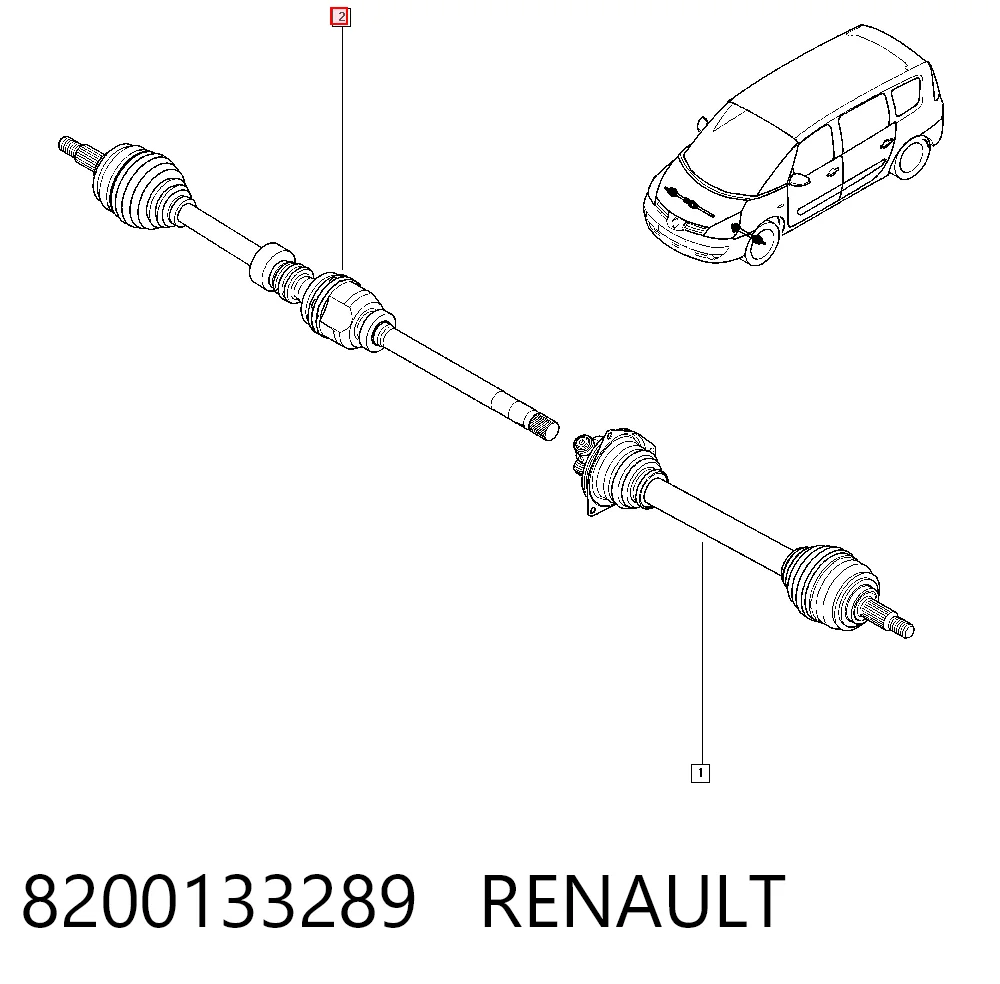 Półoś napędowa przednia prawa Renault Espace IV