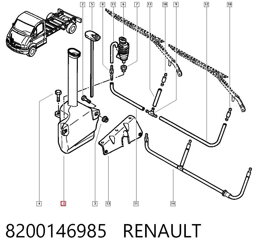 Zbiorniczek spryskiwacza szyb do Renault Master II HD, FD