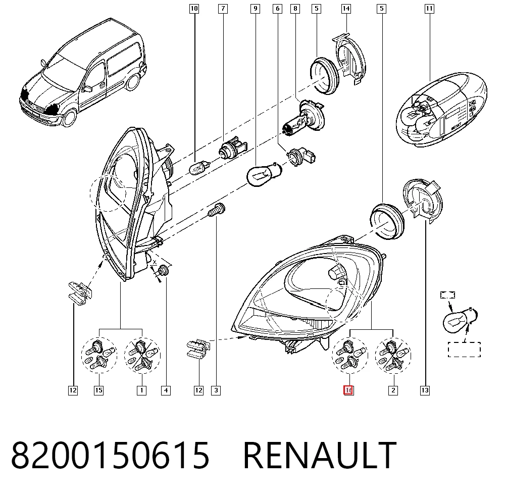 Reflektor lewy Nissan/Infiniti 8200150614