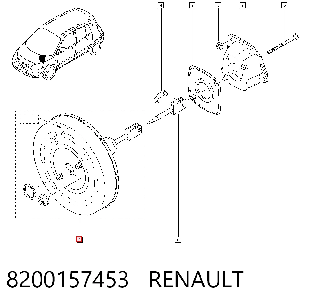 Wzmacniacz próżniowy hamulców do Renault Megane II LM0, LM1