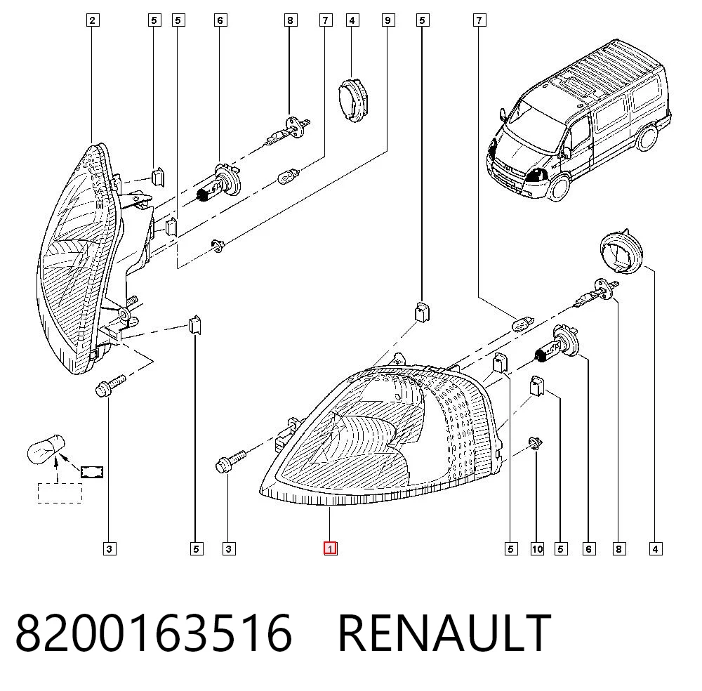  Reflektor lewy Renault Master 2