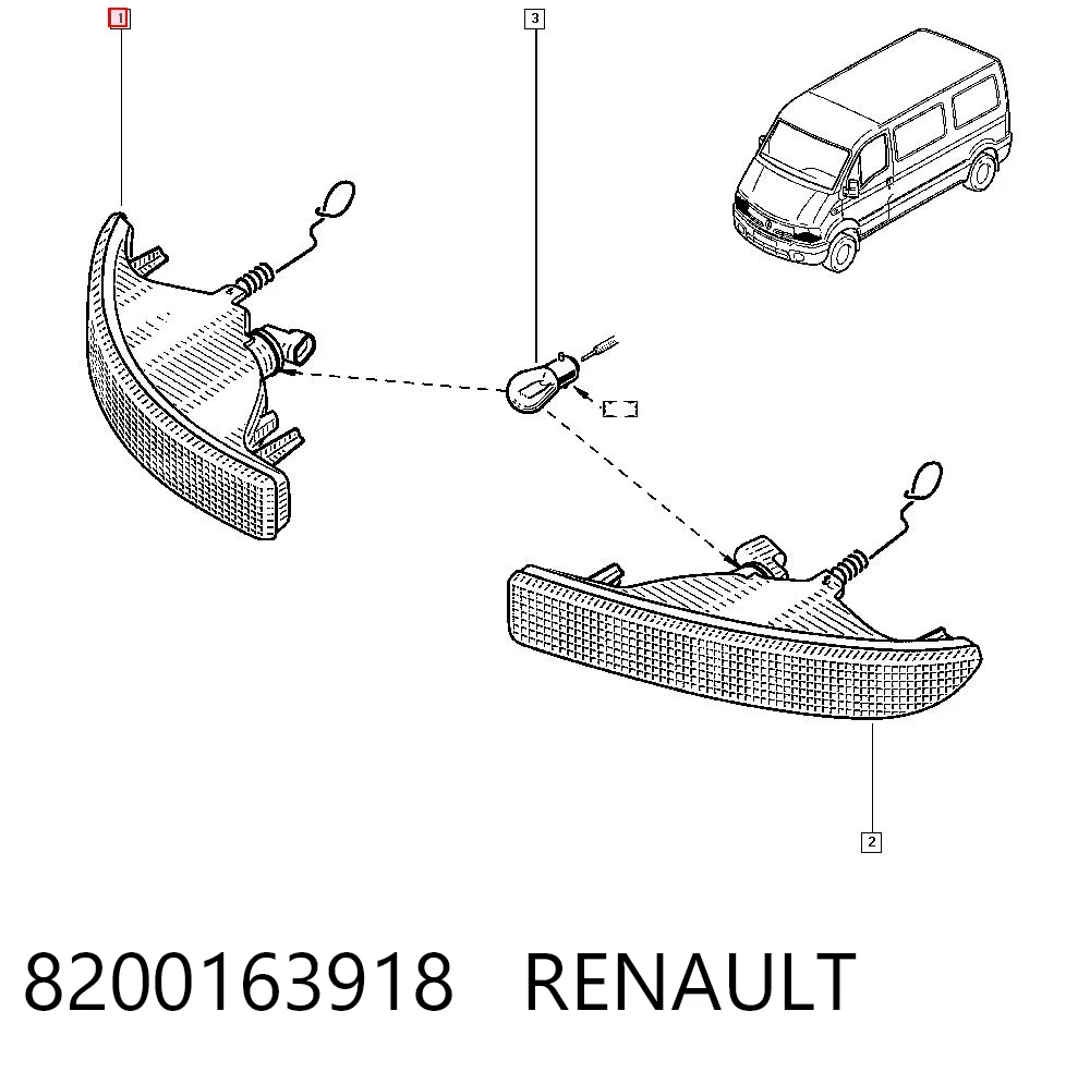 Kierunkowskaz prawy Renault Master II awangarda (HD, FD) (2003 - 2010) cena, od 40,86 USD