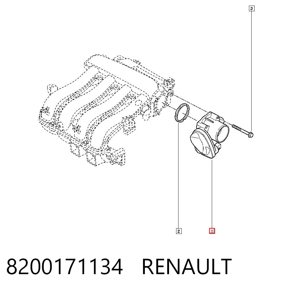 8200171134 Renault (RVI) Przepustnica, komplet