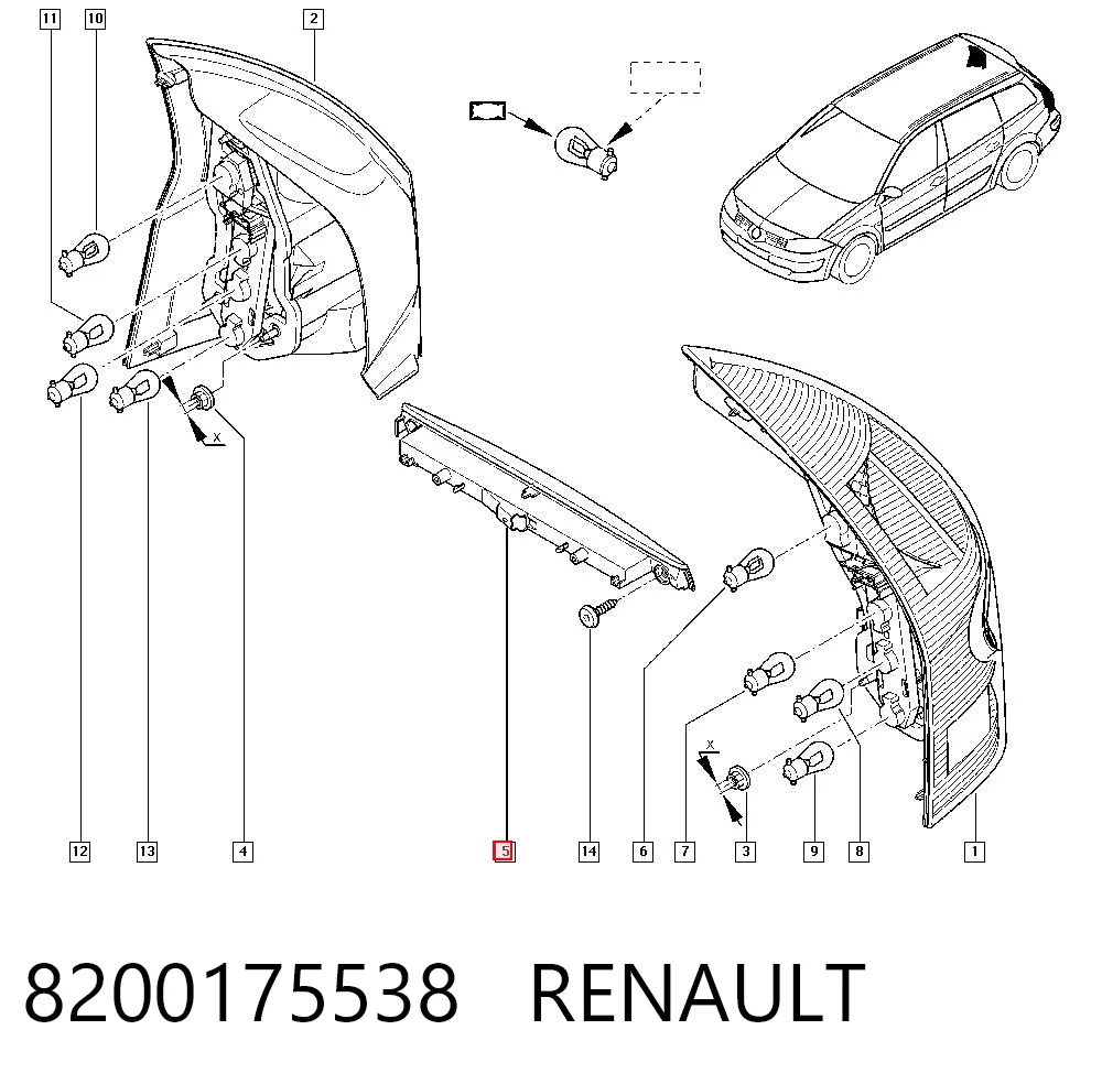 8200175538 Renault (RVI) Lampa stop tylna dodatkowa