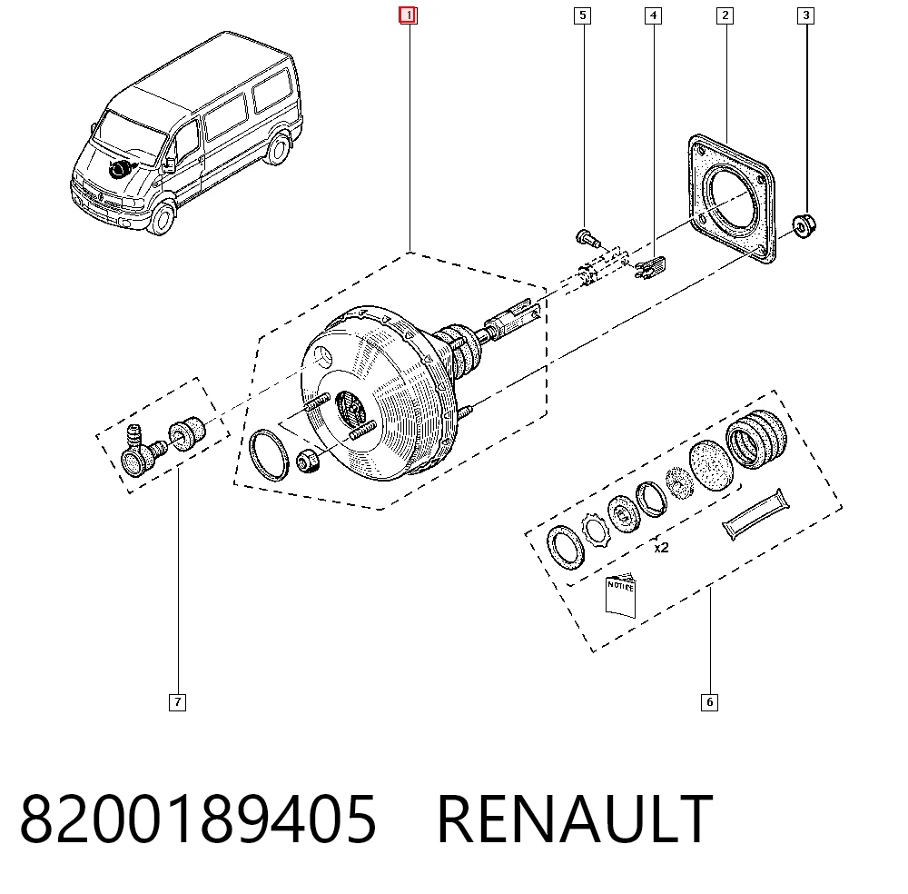 Wzmacniacz próżniowy hamulców do Renault Master II HD, FD
