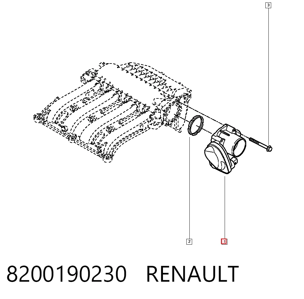 8200190230 Renault (RVI) Przepustnica, komplet