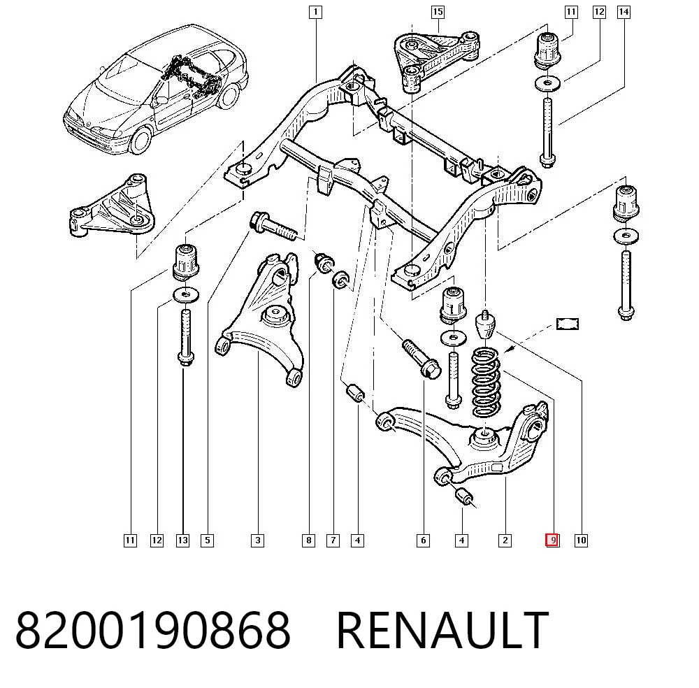Do koszyka Sprężyna tylna Renault Scenic I JA0, JA1, FA0