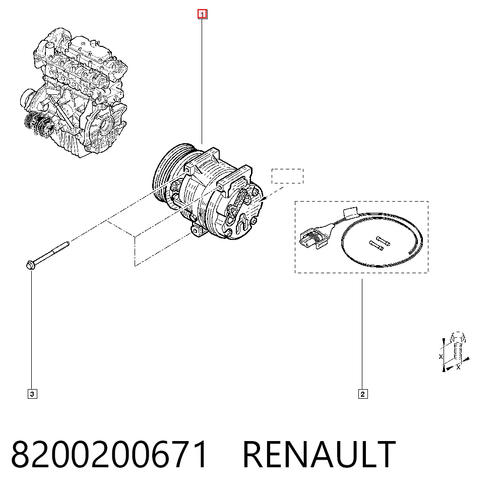 8200200671 Renault (RVI) Sprężarka klimatyzacji