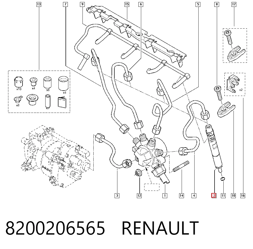 Do koszyka 8200567290 VAG Wtryskiwacz paliwa