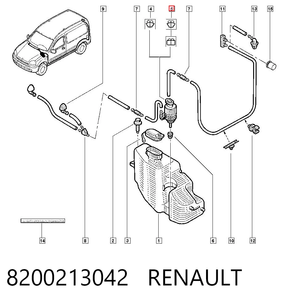 Pompka spryskiwacza szyby przedniej do Renault Kangoo I FC0, FC1