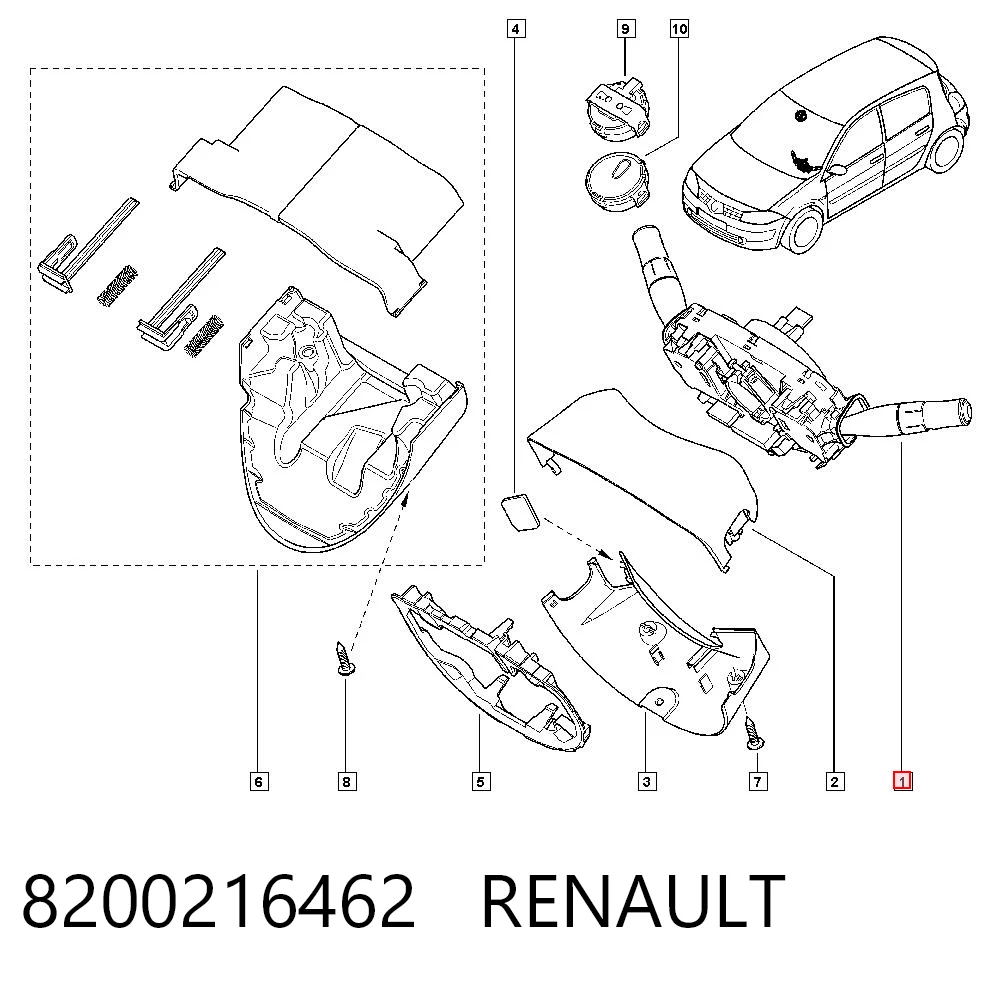 8200216462 Renault (RVI) Przełącznik zespolony, w komplecie
