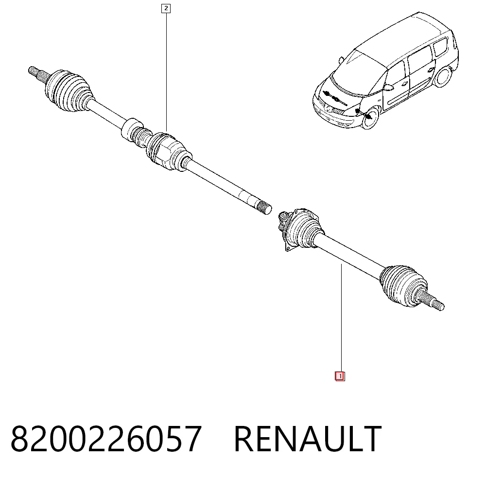 Półoś napędowa przednia lewa Renault Espace IV minivan (JK0) (2002 - 2015) cena, od 58,03 USD