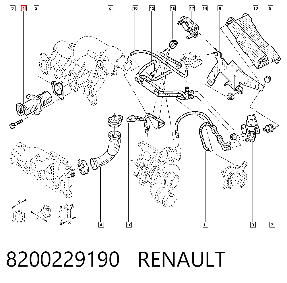8200229190 Renault (RVI) Zawór recyrkulacji spalin EGR