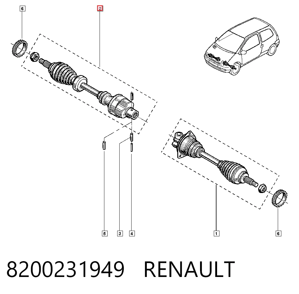 Do koszyka Półoś napędowa przednia prawa Renault 21  L48