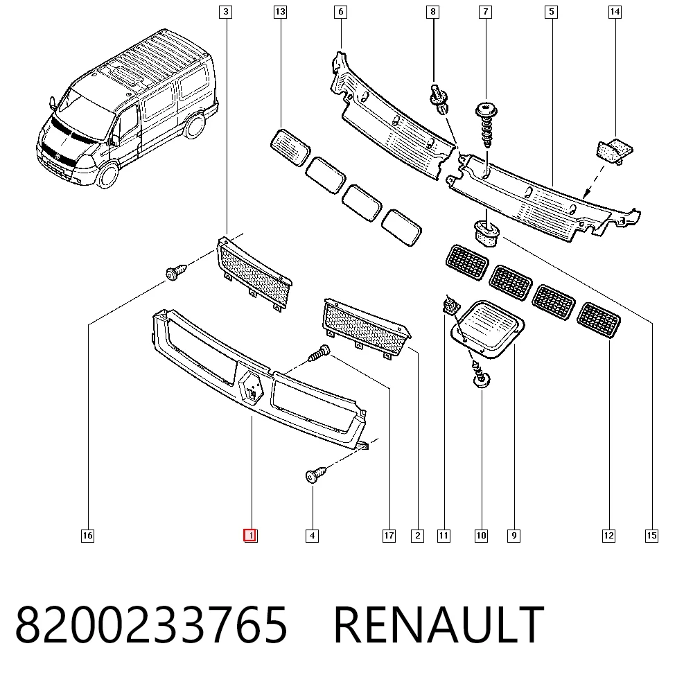 Atrapa chłodnicy do Renault Master II HD, FD