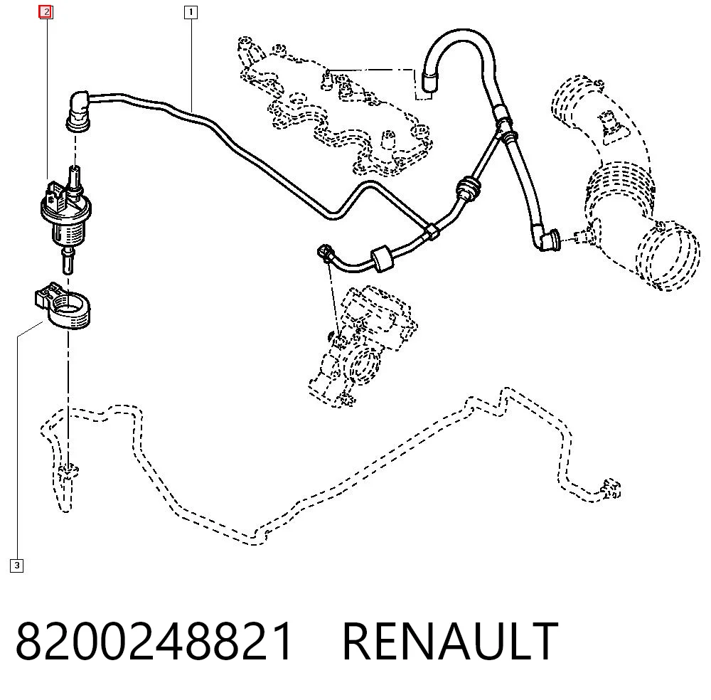 8200248821 Renault (RVI) Zawór pochłaniacza oparów paliwa